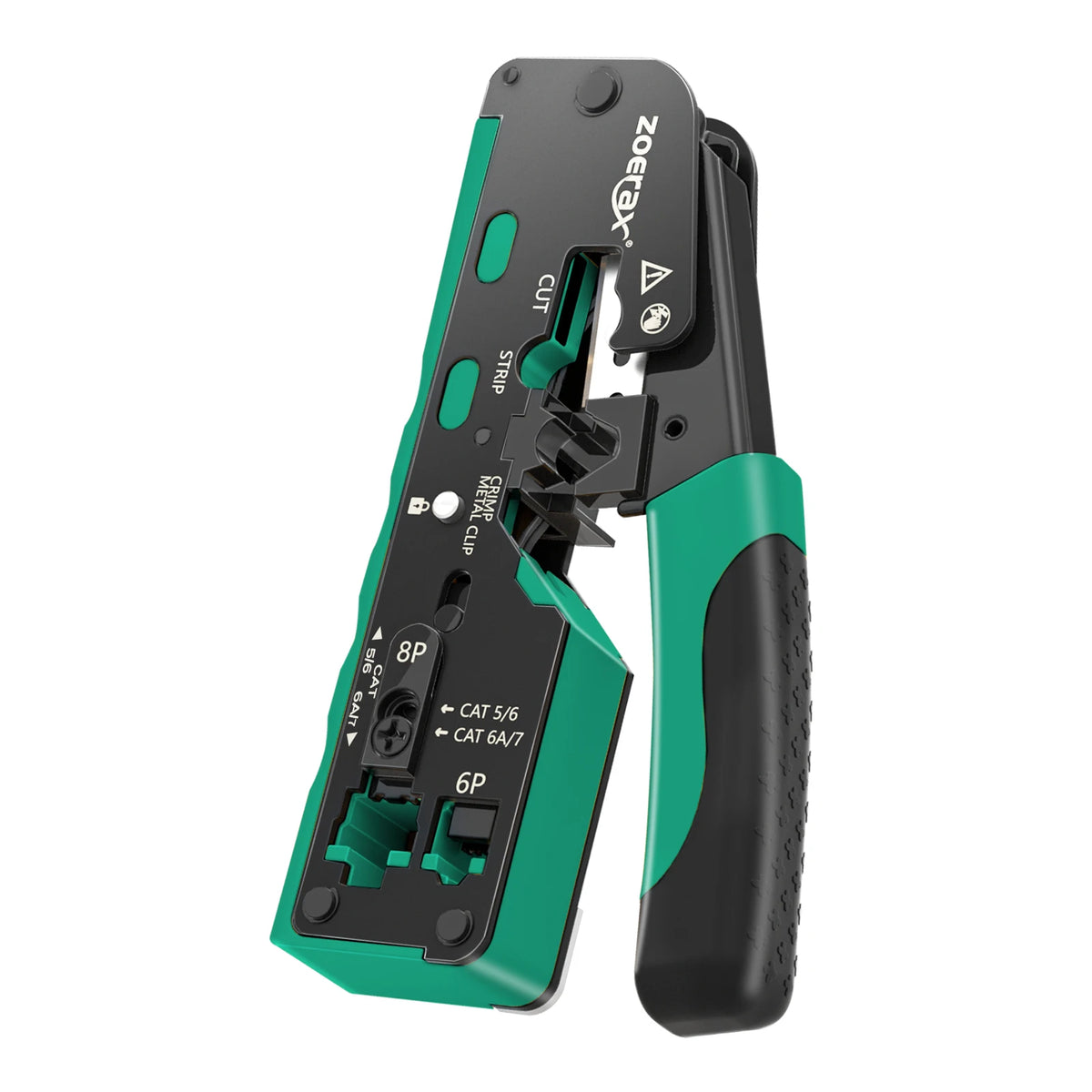 ZoeRax RJ45 CAT7 CAT6A Crimping Tool for Cat7/6a/6/5e Network Connector Wire Cutter Wire Stripper Ethernet Crimper with Blades