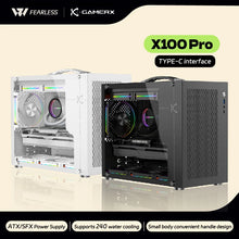 Power Train X-Gamerx X100 Pro M-ATX PC Case Transparent Side 240 Water-Cooled TYPE-C ATX SFX Power Supply MINI Portable Case