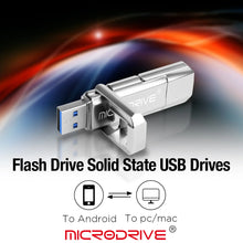 TYPE-C Dual interface Metal Pen Drive 32GB 64GB 128GB Waterproof USB 3.2 Rotating Structure USB Flash Drives Memory Stick U Disk
