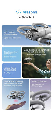 Dron Lenovo D16 8K Profesional con cámara dual, helicóptero, posicionamiento de flujo óptico, evitación de obstáculos, motor sin escobillas y GPS