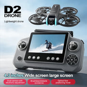 Dron Lenovo D2 con cámara dual HD 8K, evitación inteligente de obstáculos, motor sin escobillas, GPS y control remoto con pantalla grande