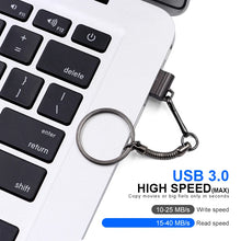 High Speed Mini USB 3.0 Flash Drive 16GB 32GB 64GB 128GB Metal Pendrive Waterproof usb drive Pen memory Sticks with key Chain