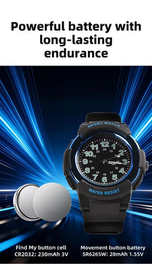Kids Anti-Lost Watch with Apple Find My Android Find Hub Bluetooth Tracker Quartz Watch IP68 Waterproof No Subscription