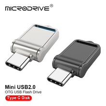 OTG Type C Pen Drive Mini Metal USB Memory Stick 32GB USB Flash Card 128GB Type-C Pendrive for Smartphone Huawei