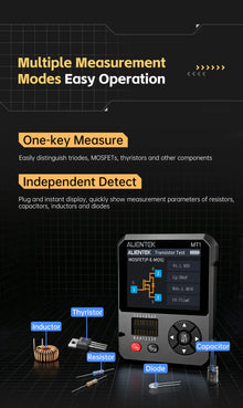 ALIENTEK MT1 Transistor Tester LCR ESR Meter Diode Triode Capacitance Resistance Meter IR Multifunction Tester Multimeter