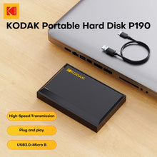 KODAK P190 Portable External Hard Drive HDD 500GB 1TB USB 3.0 Mechanical Mobile Disk for PC Laptop Gaming Storage