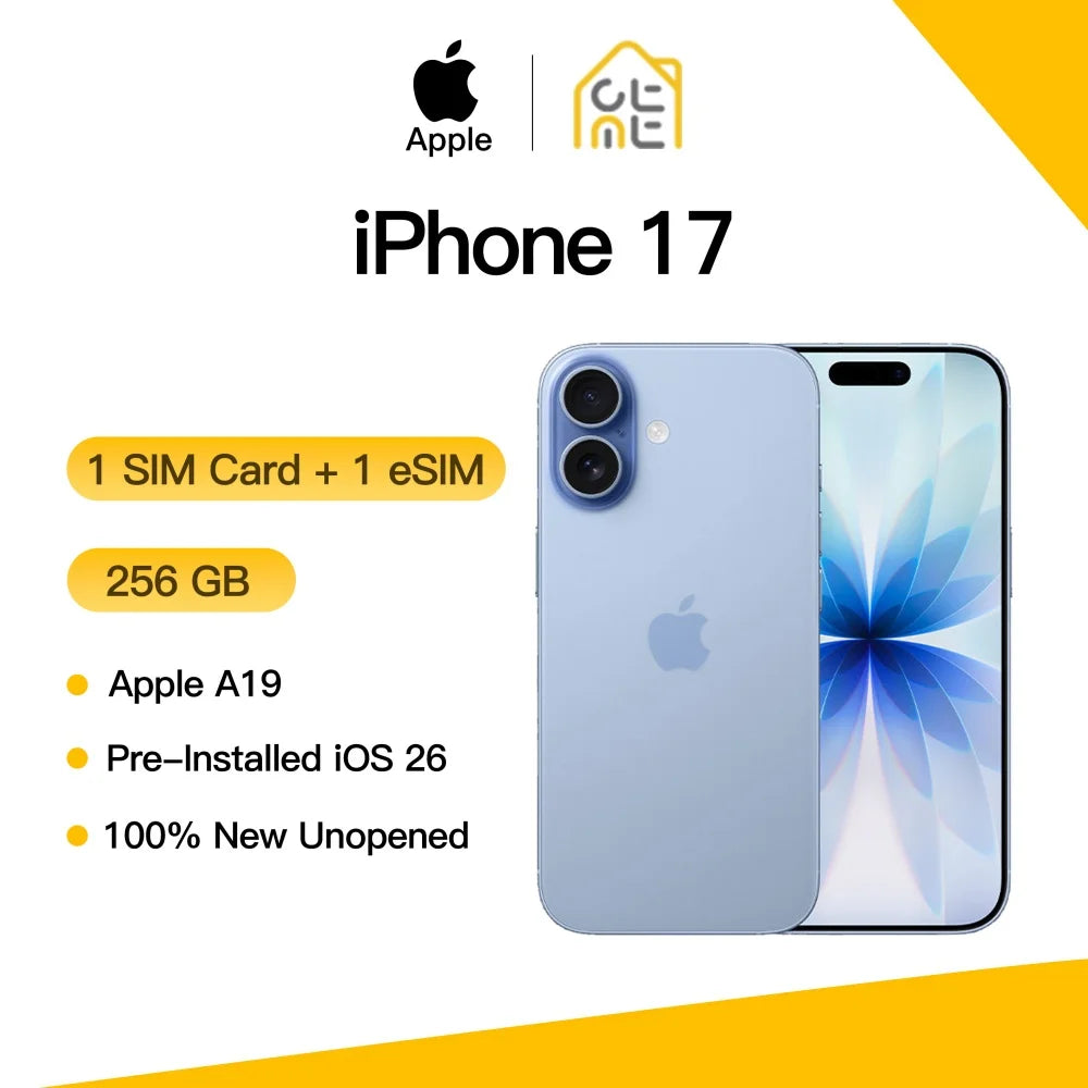 Apple iPhone 17 Original New Unused 256GB 6.3" OLED Super Retina XDR 120Hz A19 CPU Dual 48MP Cameras Fast Charging iOS 26 5G