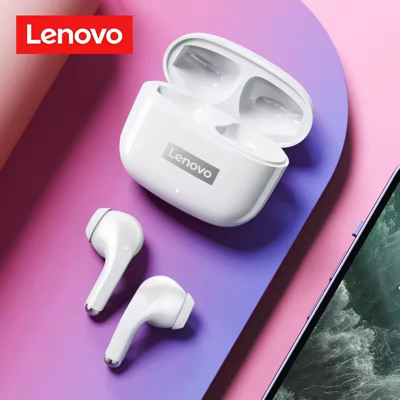 Auriculares inalámbricos Lenovo LP40 Pro Bluetooth 5.4 TWS HiFi estéreo, para juegos y deportes, con control táctil, llamadas HD y micrófono.