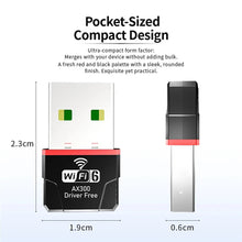 WIFI 6 Network Signal Reception Mini Driver-free Wi-Fi Adapter for PC Deskop Computer 2.4G Network Card USB Plug and Play
