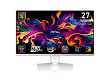 MSI 27" QHD 2K 1440P 280Hz with FreeSync Premium Pro & G-Sync Compatible 0.03ms HDR400 USB-C White OLED Gaming Computer Monitor with Height Adjustable, Swivel, Pivot & Tilt stand MAG272QPW QD-OLED X28