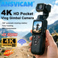 ANSVICAM 4K Wifi Pocket Vlogging Camera 330° Auto Rotatable Touch Screen Sports DV Bodycam Face Tracking Portable Action Cameras