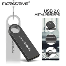 Metal USB 2.0 Flash Drive Pendrive 16GB 32GB 64GB High Speed Memory Stick U Disk 128GB Key Ring Gift