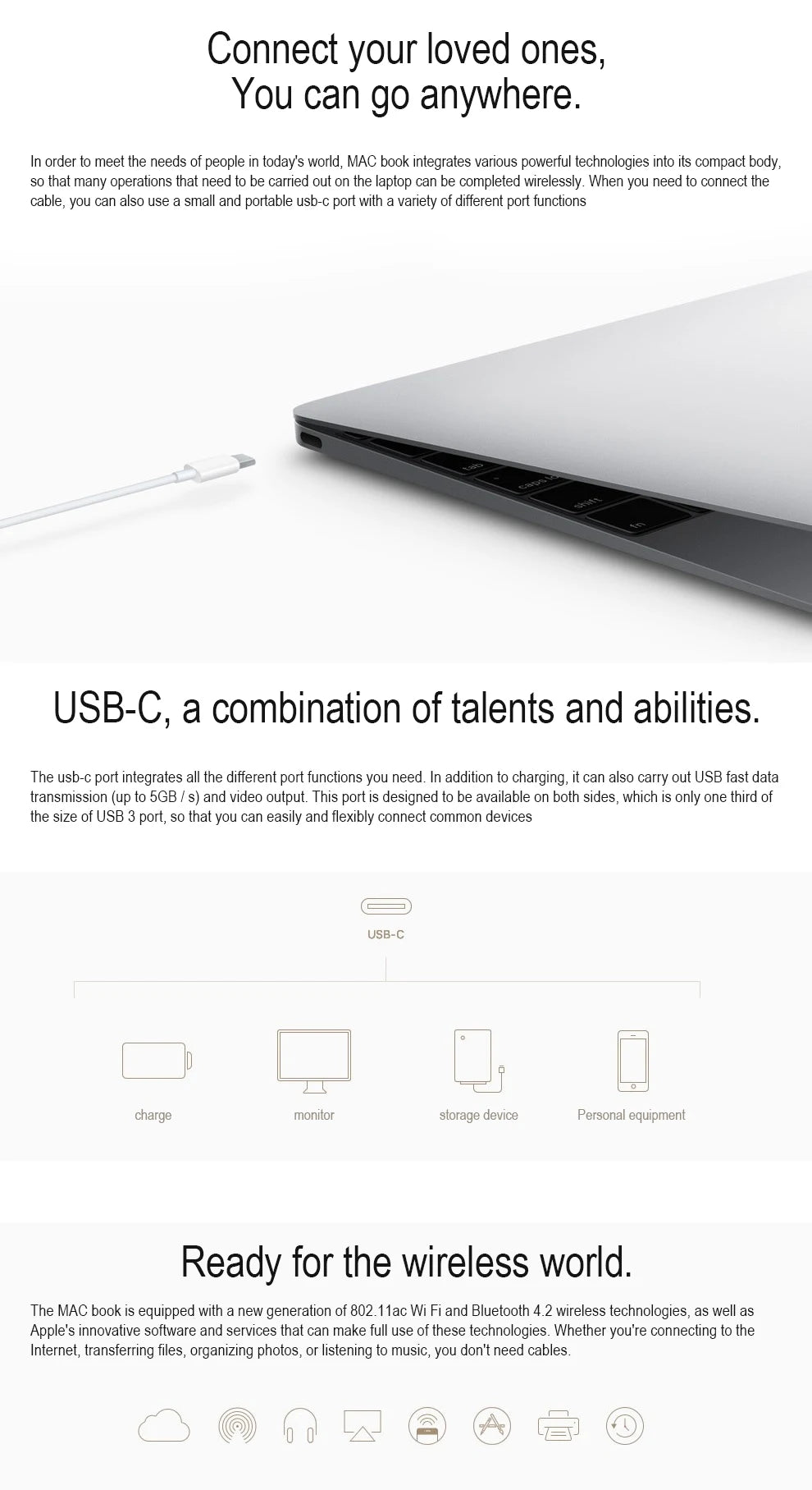 2016 Macbook Air Laptop 12 inch HD 5300 CPU 8GB RAM 256GB SSD Intel Core Retina Ultra Thin Laptop Original Genuine WIFI