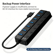 KEBIDUMEI USB 3.0 Hub with Individual On/Off Switches 4/7 Port Multi USB Splitter USB Hub 2.0 USB Expander Docking Stations