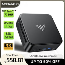 ACEMAGIC Ryzen 7 7730U Mini PC 16GB LPDDR4X 512GB M.2 SSD Desktop Computer 8C/16T Up to 4.5GHz WiFi 6 BT5.2 4K Triple Display