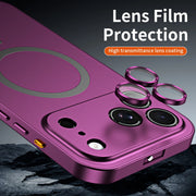 Buckle Type Metal Phone Case For Iphone 13 14 15 16 17 18 Pro Max Aluminum Frame Magnetic Phone Cover For Magsafe PC Back Panel