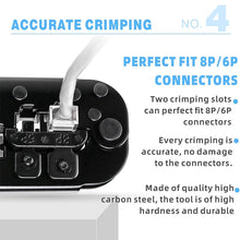 RJ45 Cat6 Crimping Tool Kit with RJ11/12/45 8P6P Network LAN Crimper Connectors and Covers Network Cable Tester Wire Stripper