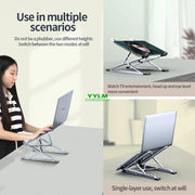 Soporte para portátil YYLM N8 de aluminio para Macbook, ajustable, portátil, más estable, soporte refrigerador, soporte plegable para portátil