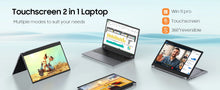 2-in-1 Laptop, 15,6" 8 GB 256 GB Touchscreen, AMD Ryzen R3 3200U, Radeon Vega 3, 1920x1080 FHD Display, Tastatur mit Hintergrundbeleuchtung