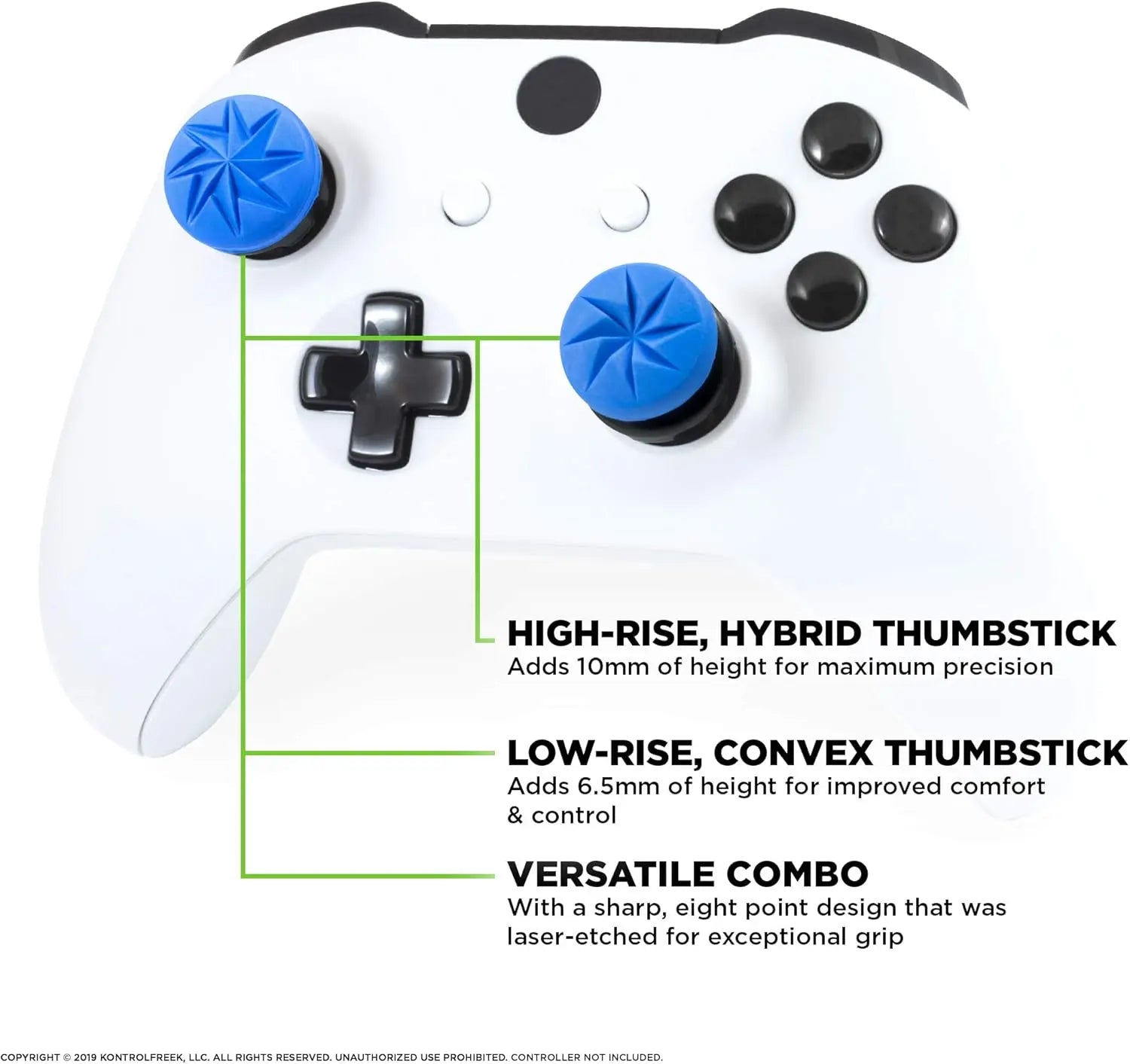 2Pcs Hand Grip Extenders Caps for Xbox Series Game Controller Gamepad Thumb Stick Grips High/Low Rise Covers For Xbox one/One S