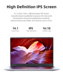 Computadora portátil ultradelgada de 14.1" con Windows 11 Pro, Intel Atom A3950, 12 GB de RAM, SSD de 1 TB/2 TB, notebook Full HD 1080p para oficina y estudio