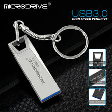High Speed USB 3.0 Mini Metal Flash Drive 16GB 32GB 64GB 128GB Pendrive Waterproof USB Drive Pen Memory Sticks with Key Chain