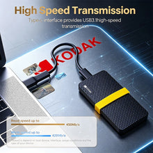 KODAK X200 Portable SSD 1T 512G 256G USB 3.1 Type-C External Hard Drive 450MB/s Mini Solid State Disk for Laptop MacBook PS4 PC