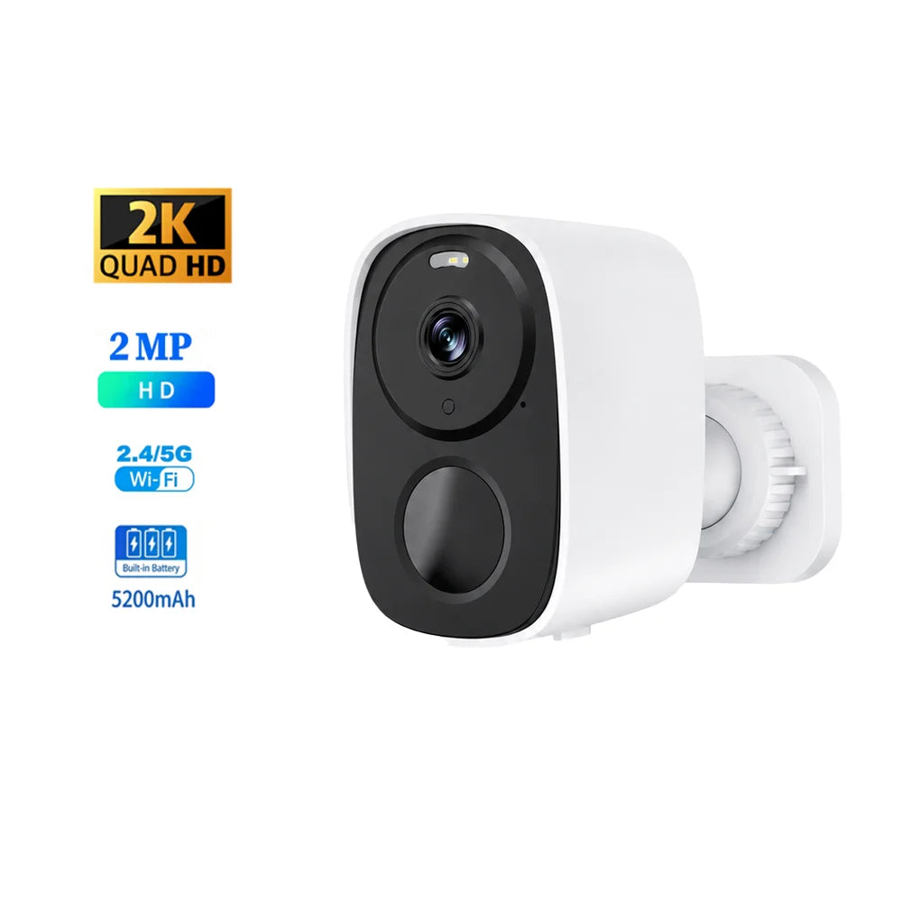 Cámara de seguridad para el hogar 4K con WiFi, inalámbrica para exteriores, magnética, con batería, 5MP, cámara IP CCTV para hogar inteligente con detección PIR para exteriores