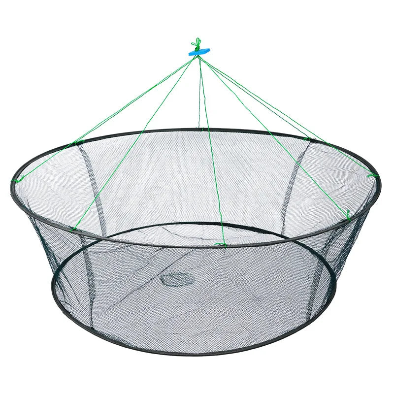 Red de pesca plegable de boca suelta de 80 cm, red de lanzamiento para tanques, trampa para peces, anguilas, camarones, langostinos, cebo y cangrejos