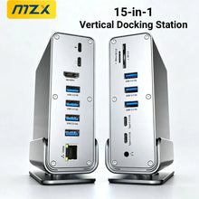 MZX 15 in 1 USB-C Docking Station Type-C 4K 60Hz HUB Aluminum Extension Concentrator HDTV PD 100W USB C 3.0 SD 1000M Laptop Dock