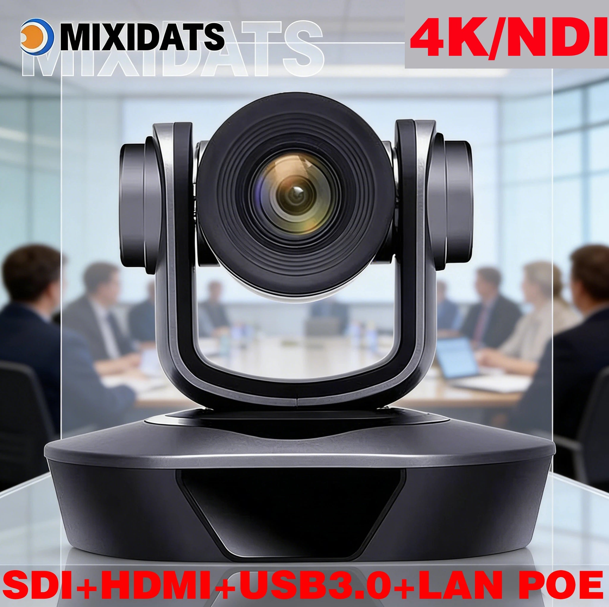 4K Ultra HD PTZ Camera, 20x Zoom, Supports NDI, POE, Ideal for Video Conferencing, Churches, Events, and Live Streaming