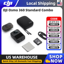 DJI Osmo 360 Standard Combo Cámara 360° revolucionaria 8K, sensor de 1 pulgada, captura 360°, vídeo 4K/120fps y gran angular de 170°