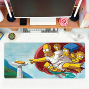 Alfombrilla de ratón con dibujos de los Simpson, grande, impermeable y antideslizante, para oficina, juegos y teclados