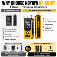 NOYAFA NF-8518 Network Cable Tester Optical Wire Tracer with OPM VFL POE NCV Port Flash Length Measurement RJ45 Continuity Test