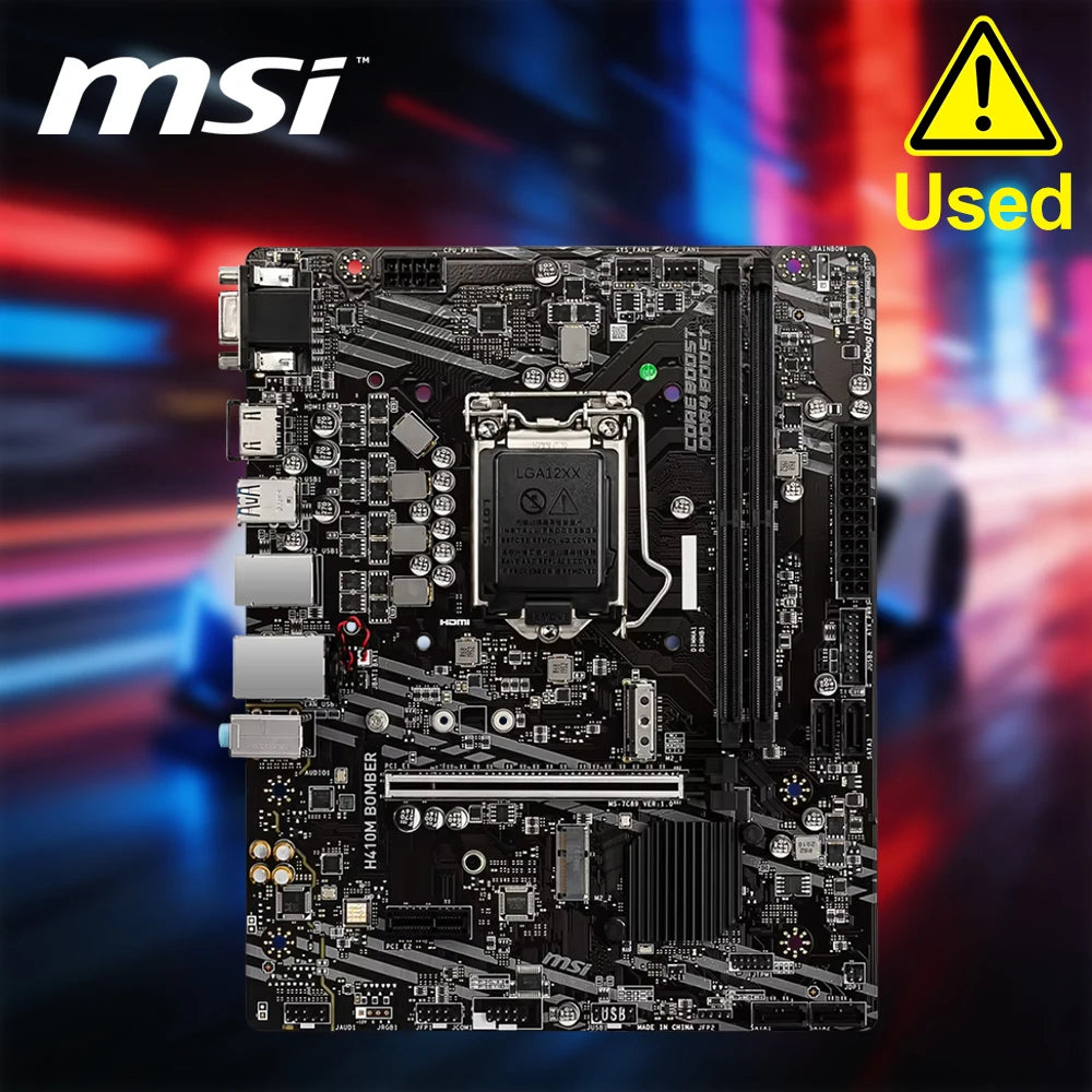 MSI H410M BOMBER Motherboard Intel H410 LGA1200 Micro ATX 2xDDR4 HDMI VGA 1x M.2