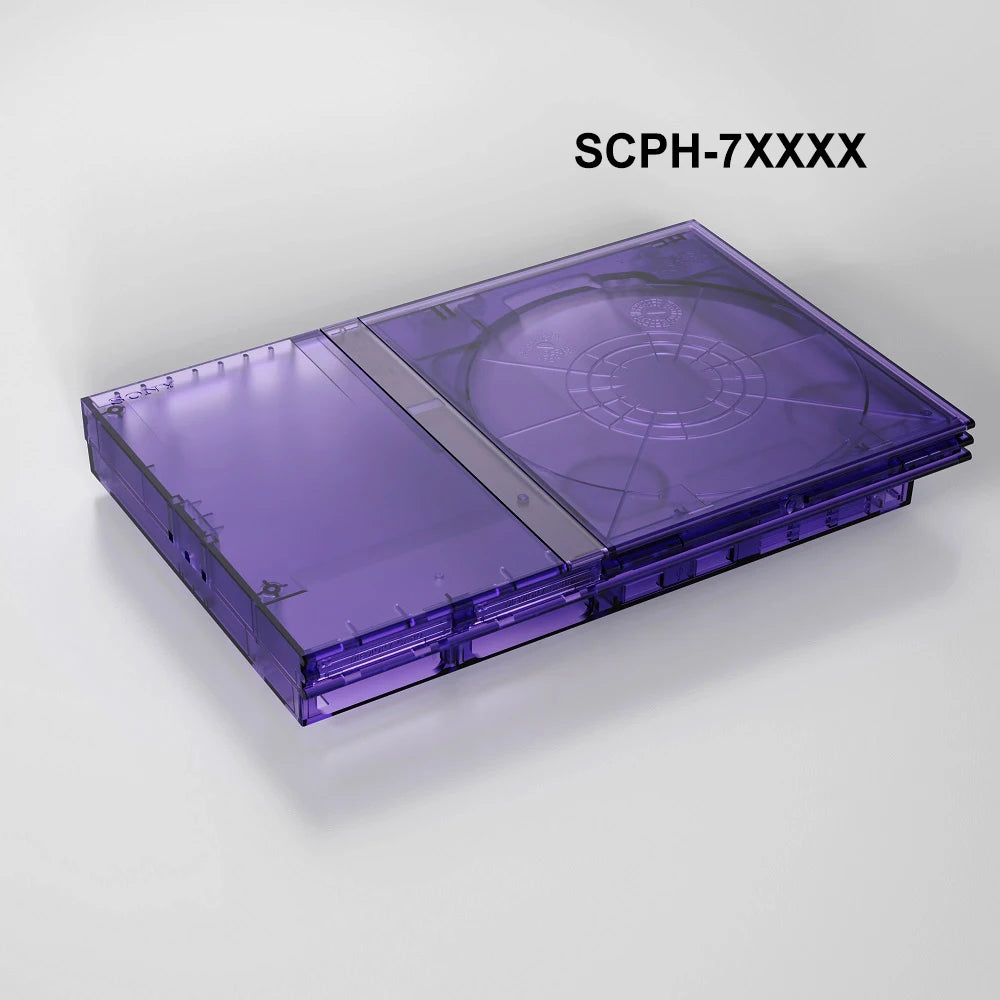 Bitfunx Translucent Black Purple Replacement Case for PS2 Slim Game Console