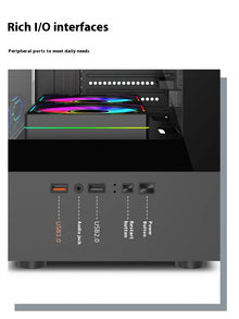 Power Train Illusionary Realm Computer Case M-ATX ITX Seaview Room Side Transparent Desktop Chassis Support 240 Water Cooler