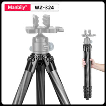 Manbily WZ-324 Carbon Fiber Tripod & 44mm Diameter Saddle Ball Head BH-U3,32mm Tube Hunting Set (* The Clamp Can't Be Removed)