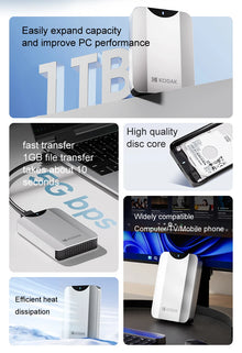 Kodak Portable External Hard Drive HDD P232 5Gbps USB3.0 External Hard Disk 2TB 1TB Large-capacity Storage PS4/Xbox/PC