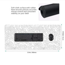 Großes schwarz-weißes Gaming-Mauspad, Gamer große Mausmatte, Computer-Gaming, Umrandung, MousePad 90x40cm Tastatur Schreibtisch Mauspad