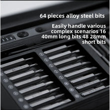 JZD 68-in-1 Precision Electric Screwdriver Set for Phone Laptop Repair Appliance Maintenance Press-Type Dual-Sided Storage