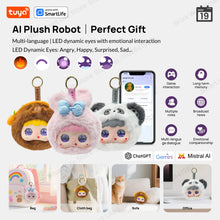 Tuya Smart AI Plush Robot W/LED Eyes & Voice Control, Interactive Smart Toy USB Rechargeable Companion for Kids Gifts/Smart Home