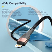 Cable USB Essager para iPhone 14 13 12 11 Pro Max Xs Xr X SE 8 7 6 Plus, cable de datos y carga rápida para teléfono móvil, cargador para iPad