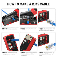 ZoeRax RJ45 CAT7 CAT6A Crimping Tool for Cat7/6a/6/5e Network Connector Wire Cutter Wire Stripper Ethernet Crimper with Blades