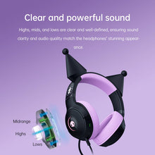 Razer x Sanrio Kuromi Edition Cute Cat USB Wired Over-Ear Gaming Headphones Gift