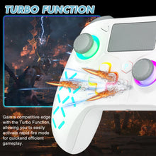 GAMROMBO Game Controller for PlayStation 5/PS5/PS4/PC/iOS/Switch Console W/RGB Turbo Dual Vibration 6-Axis Gyro Wireless Gamepad