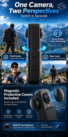 4K Panoramic Action Camera 200 Degree Wide Angle Dual Lens 2.0 IPS Portable Vlog Camera for Cycling Travel Outdoor Sports Camera
