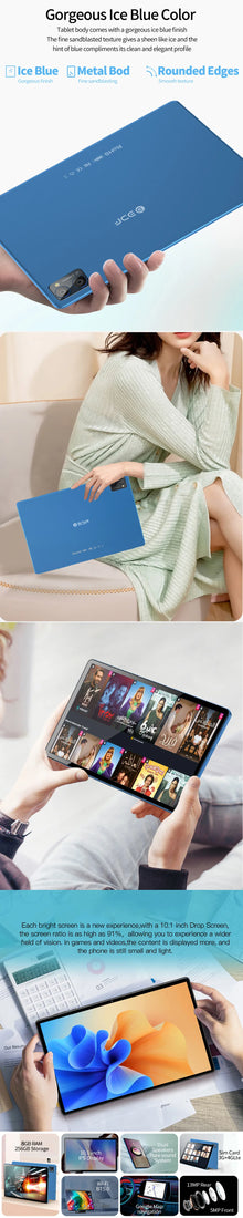 New Google Pad 10.1' Android Tablets Octa Core 8GB RAM 256GB ROM Dual SIM Network 4G LTE 5G Tablet PC 8000mAh with Keyboard Case