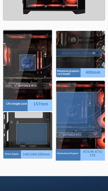 WJCOOLMAN Dreamer PLUS 9.16-inch HD Screen PC Gaming Case Sea View Room 360 Water Cooler Computer Case Gabinetes Gamer