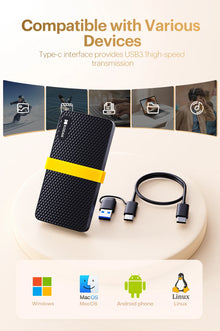 KODAK X200 Portable SSD 1T 512G 256G USB 3.1 Type-C External Hard Drive 450MB/s Mini Solid State Disk for Laptop MacBook PS4 PC